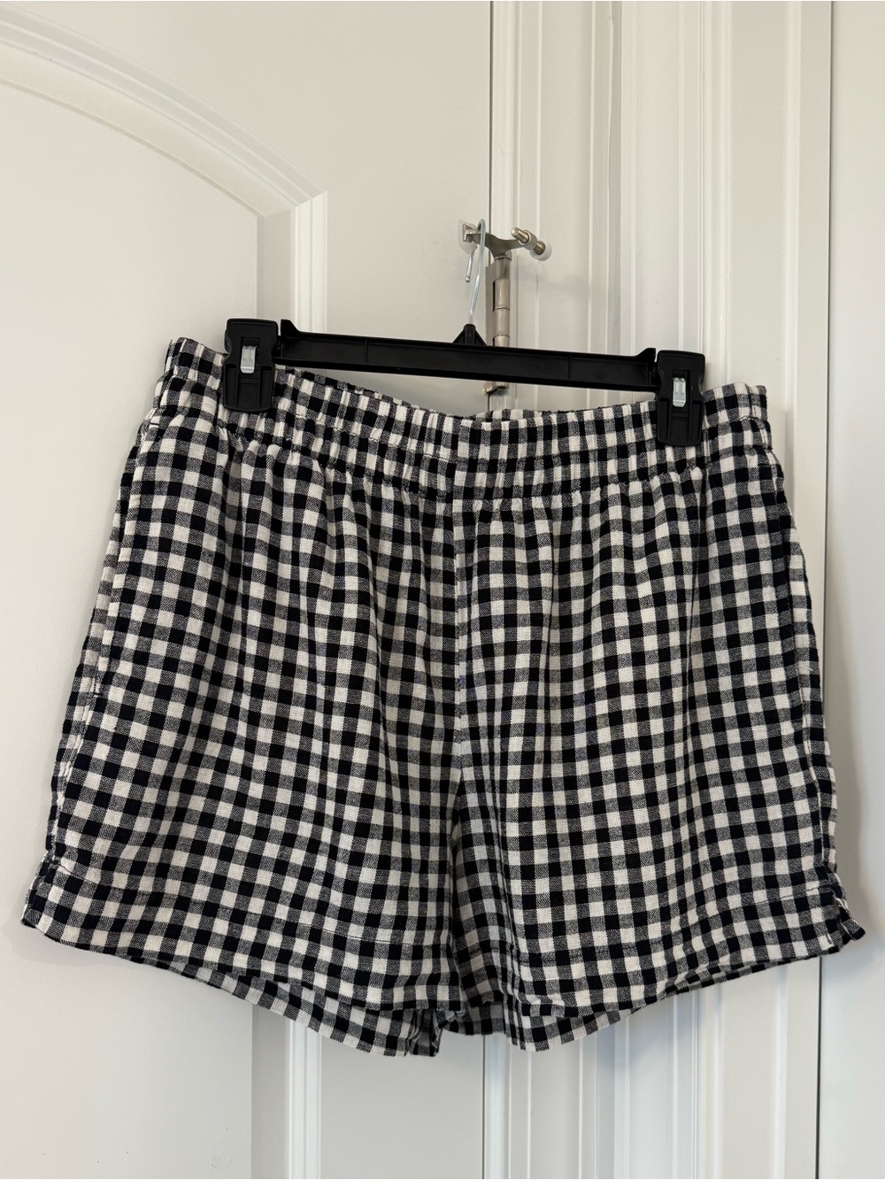 Old Navy Black & White Gingham Linen Shorts